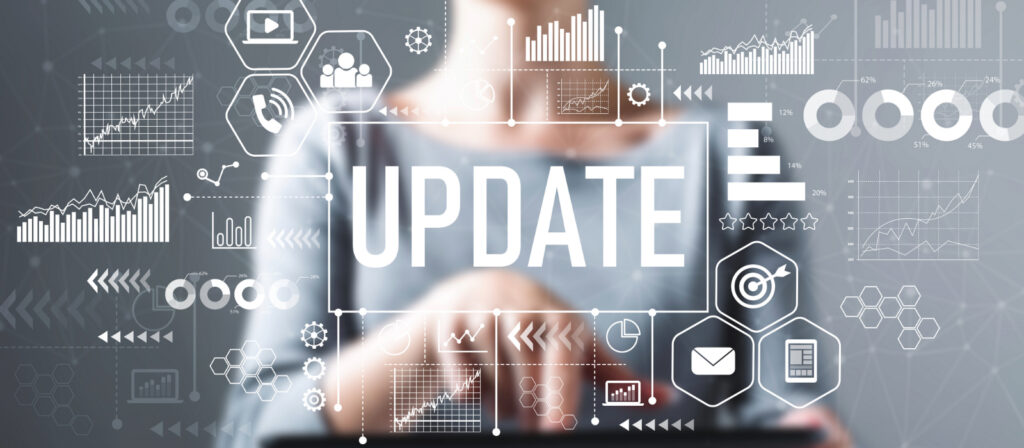 Image showing software update icons and the word